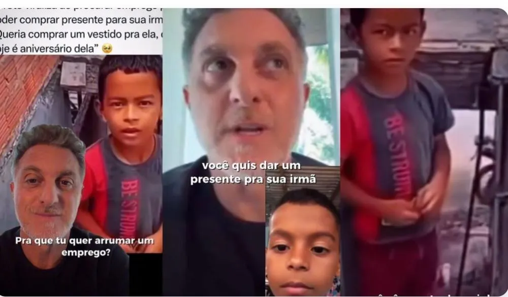 Luciano Huck ajuda menino de 9 anos de Manaus que viralizou em vídeo pedindo emprego para comprar presente para a irmã